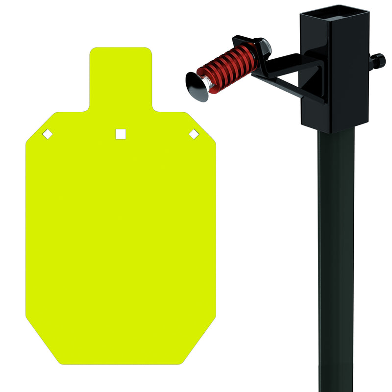 Load image into Gallery viewer, AR500 Steel Shooting Target 1/2 Inch Thick 10" x 16" Silhouette Torso with T-Post Target Holder Mount
