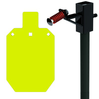 AR500 Steel Shooting Target 1/2 Inch Thick 7" x 12" Silhouette Torso with T-Post Target Holder Mount