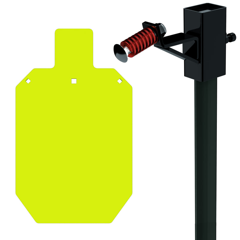 Load image into Gallery viewer, AR500 Steel Shooting Target 1/2 Inch Thick 12" x 20" Silhouette Torso with T-Post Target Holder Mount
