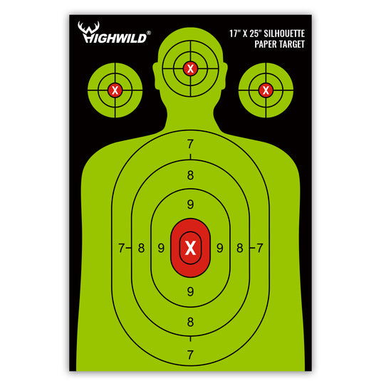 Shooting Range Silhouette Paper Target - 17X25 Inches (Black & Green ...