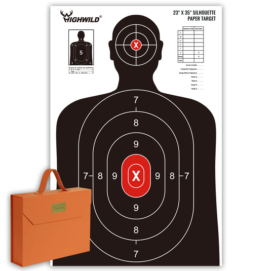 Shooting Range Silhouette Paper Target - 23X35 Inches  (50 Pack, White & Black)