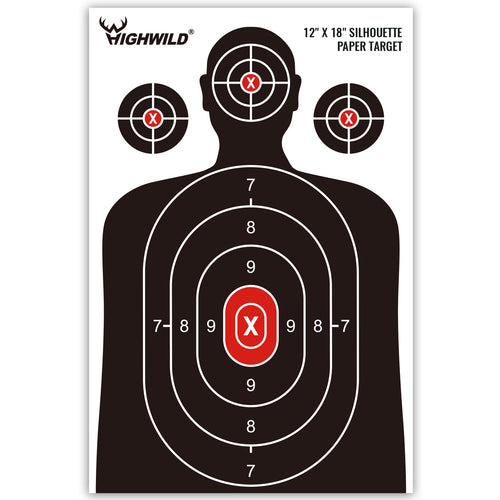 Shooting Range Silhouette Paper Target - 12X18 Inches (25 Pack)