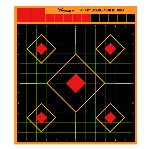 Sight in Stick Splatter Adhesive Shooting Targets - Splash Effect of Multiple Colors - 12 x 12 Inch