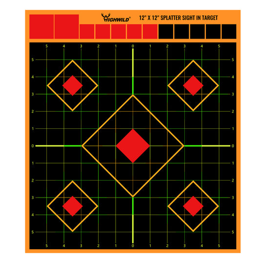 Sight in Stick Splatter Adhesive Shooting Targets - Splash Effect of Multiple Colors - 12 x 12 Inch