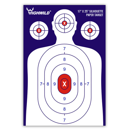 Shooting Range Silhouette Paper Target - 17X25 Inches (Navy Blue & White)