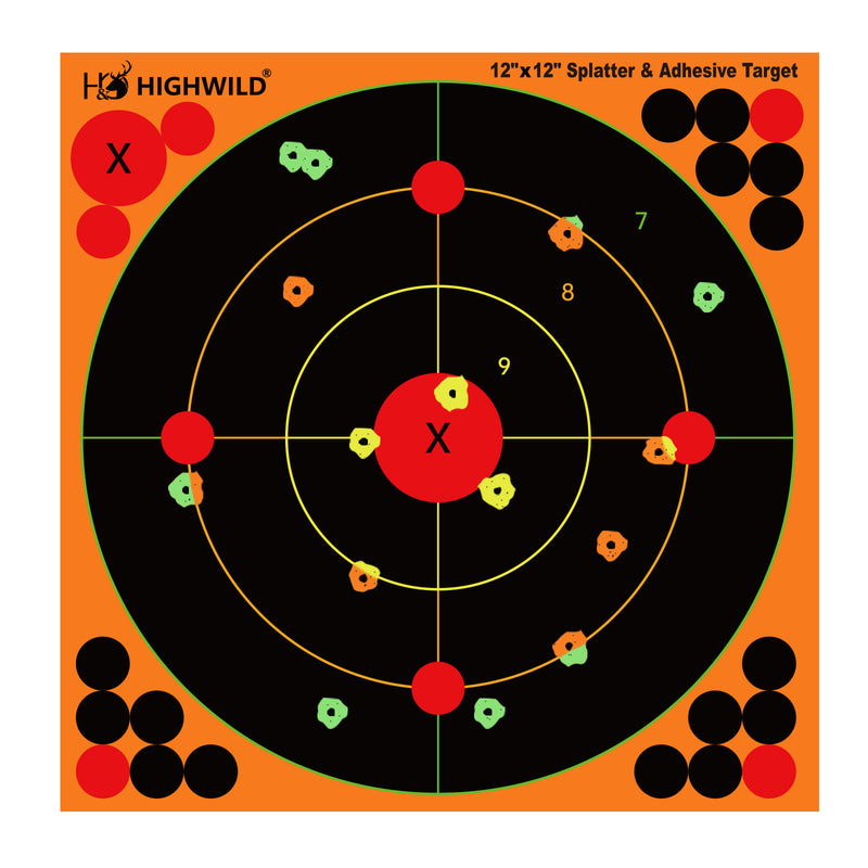 Load image into Gallery viewer, Stick Splatter Adhesive Bullseye Shooting Targets - 12x12 Inch
