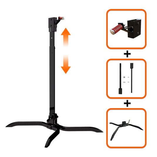 X-leg Base Target Stand + 2X4 Target Hanger + Adjustable Steel Post