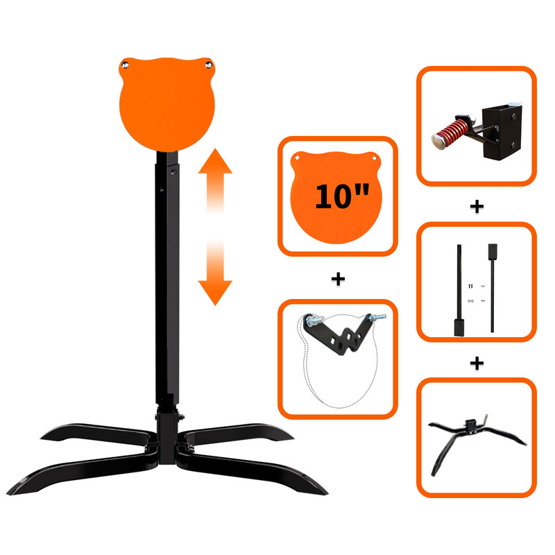 Load image into Gallery viewer, X-leg Base Stand + 2X4 Target Hanger + 3/8" Thick 10" Gong + Adjustable Steel Post
