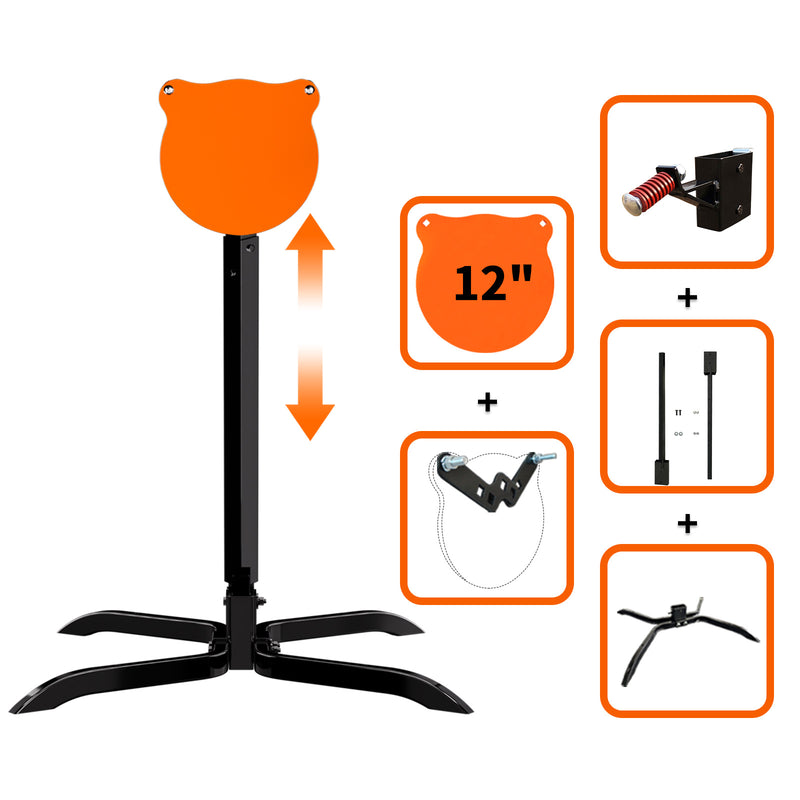 Load image into Gallery viewer, X-leg Base Stand + 2X4 Target Hanger + 3/8" Thick 12" Gong + Adjustable Steel Post
