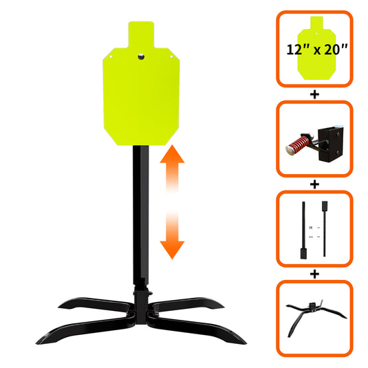 X-leg Base Stand + 2X4 Target Hanger + 3/8" Thick 12" X 20" Torso + Adjustable Steel Post