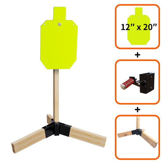 Tripod Base Stand + 2X4 Target Hanger + 3/8" Thick 12" X 20" Torso