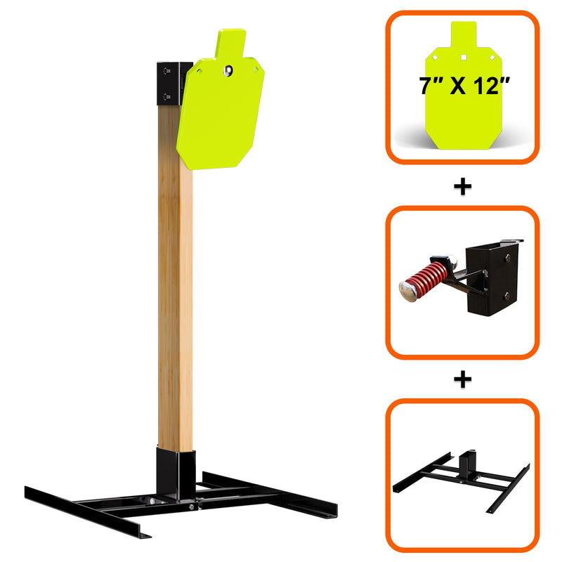 Load image into Gallery viewer, Double T-Shaped Base Stand + 2X4 Target Hanger + 3/8" Thick X 7" X 12" Torso Target
