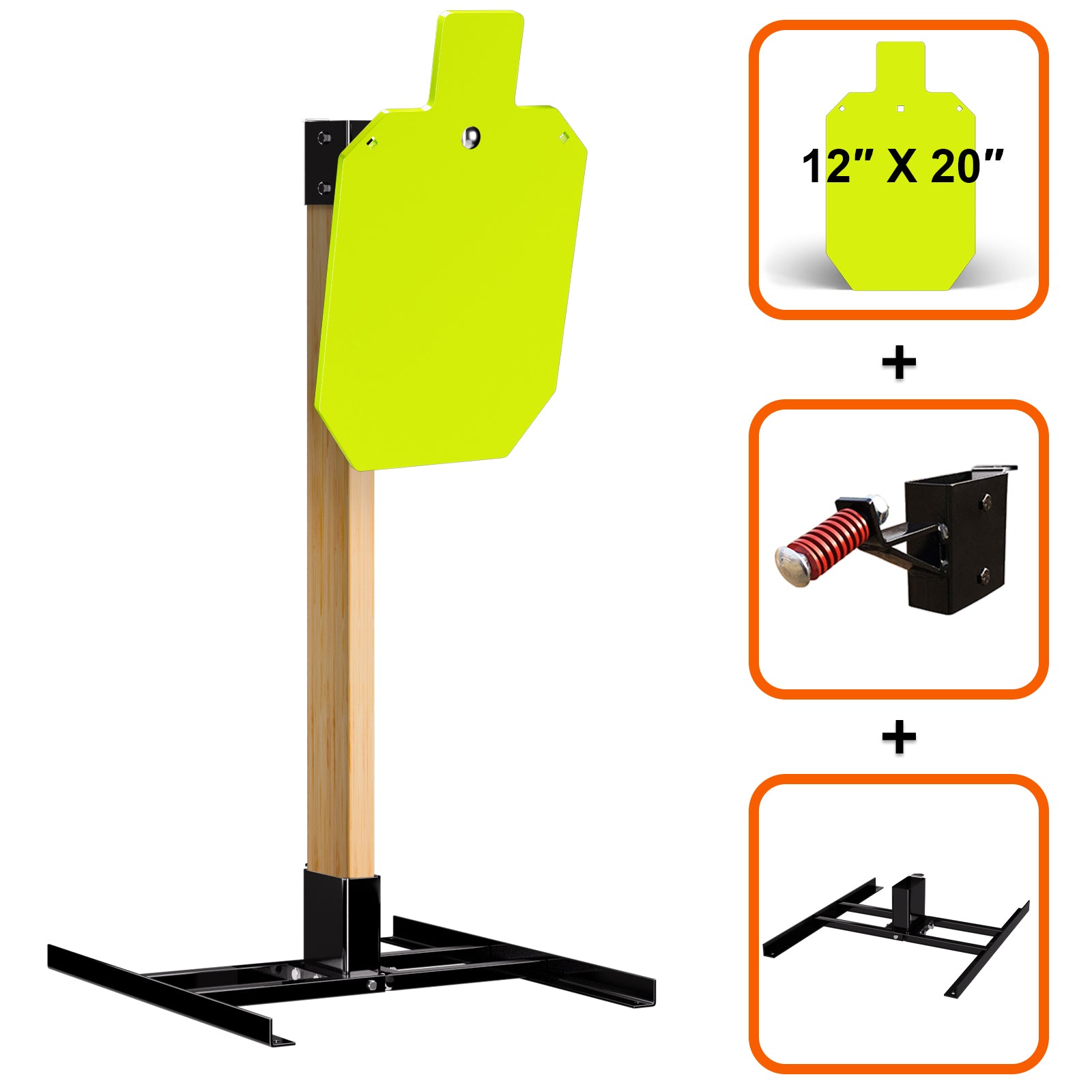 Double T-Shaped Base Stand + 2X4 Target Hanger + 3/8