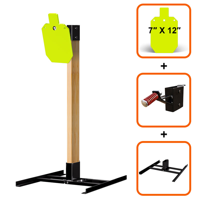 Load image into Gallery viewer, Double T-Shaped Base Stand + 2X4 Target Hanger + 1/2" Thick 7" X 12" Torso Target
