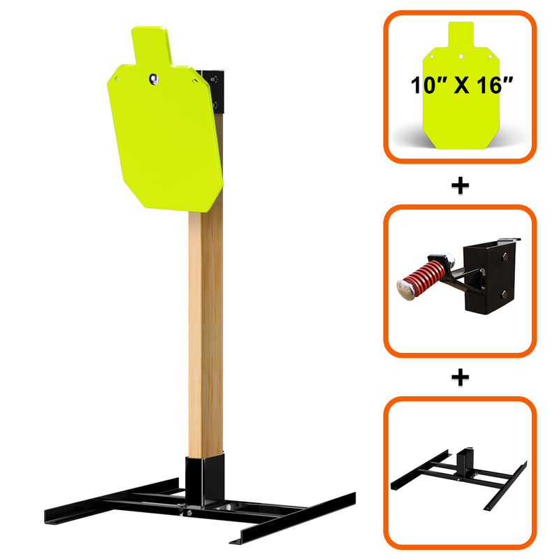 Load image into Gallery viewer, Double T-Shaped Base Stand + 2X4 Target Hanger + 1/2" Thick 10" X 16" Torso Target
