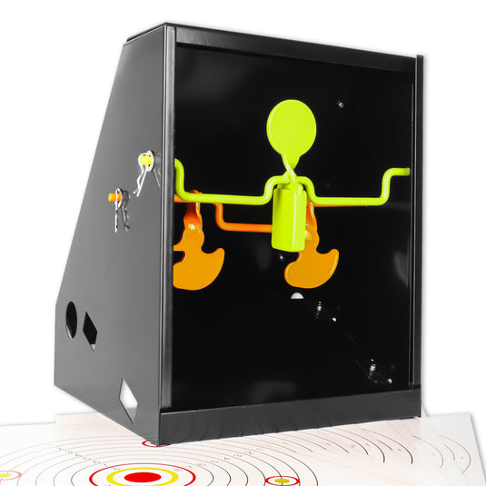 BB Trap Pellet Collector Resetting Target with 10pcs 7" X 9" Paper Targets and 3 Spinner Targets
