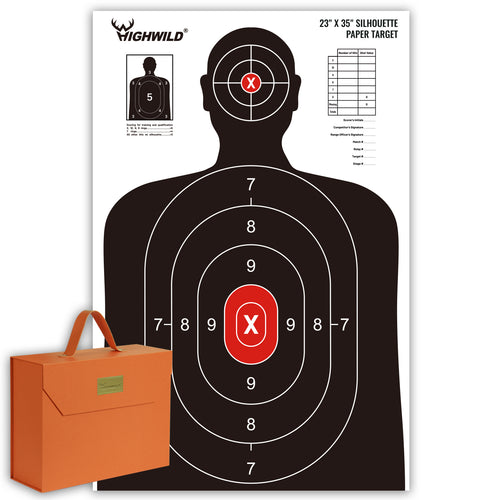 Shooting Range Silhouette Paper Target - 23X35 Inches (100 Pack, White & Black)