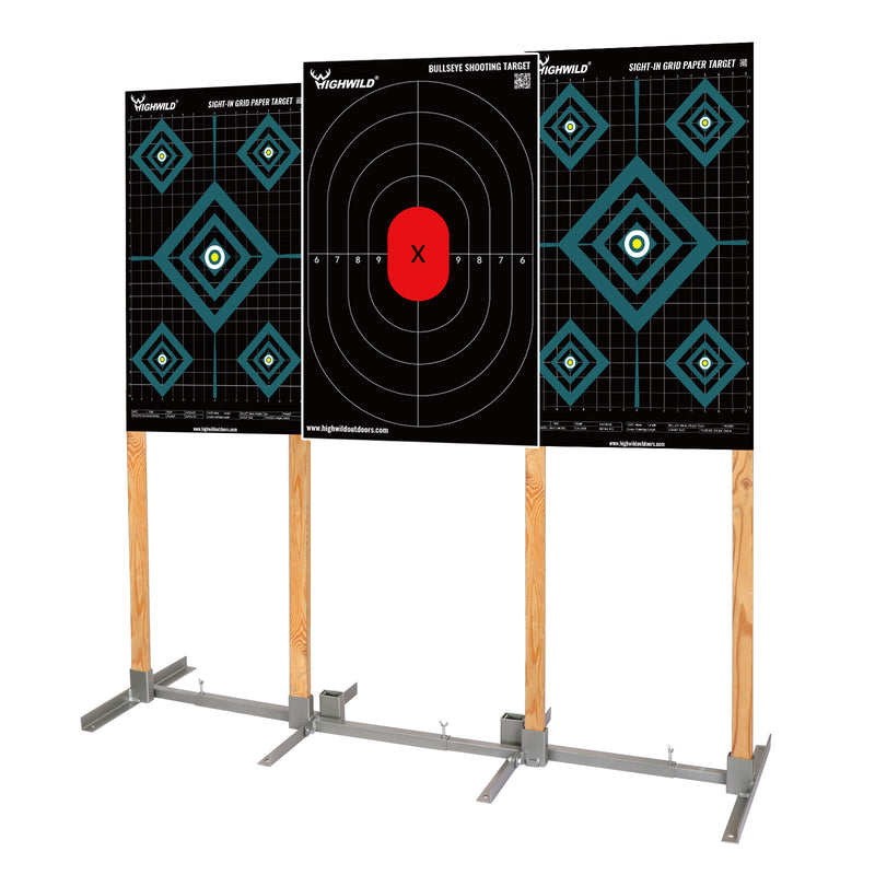 Load image into Gallery viewer, Adjustable Target Stand Base Paper Target Stands Triple Set
