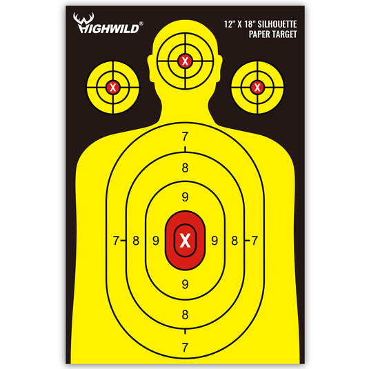 Shooting Range Silhouette Paper Target - 12X18 Inches (50 Pack)