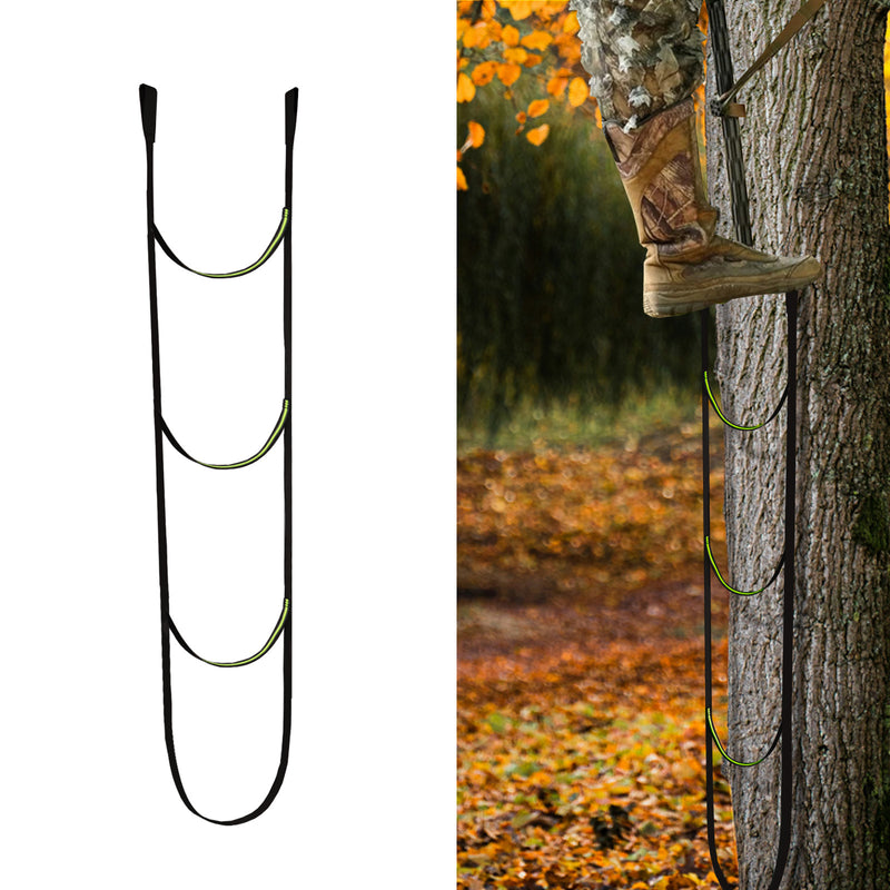 Load image into Gallery viewer, 3 Step Climbing Stick Aider - 600Lbs Strength Climbing Webbing Rope Ladder
