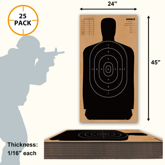 24" X 45" Cardboard Targets - Pack of 25