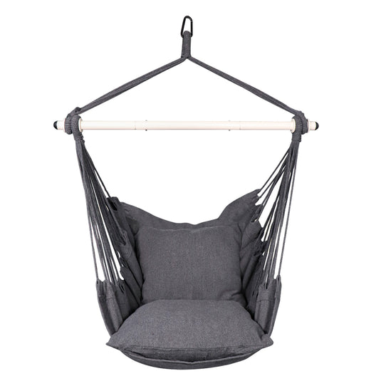 Hanging Hammock Chair with Cushions - Grey