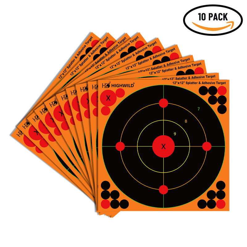 Load image into Gallery viewer, Stick Splatter Adhesive Bullseye Shooting Targets - 12x12 Inch
