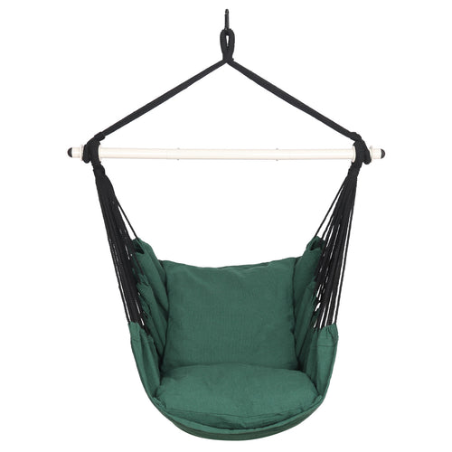 Hanging Hammock Chair with Cushions - Green