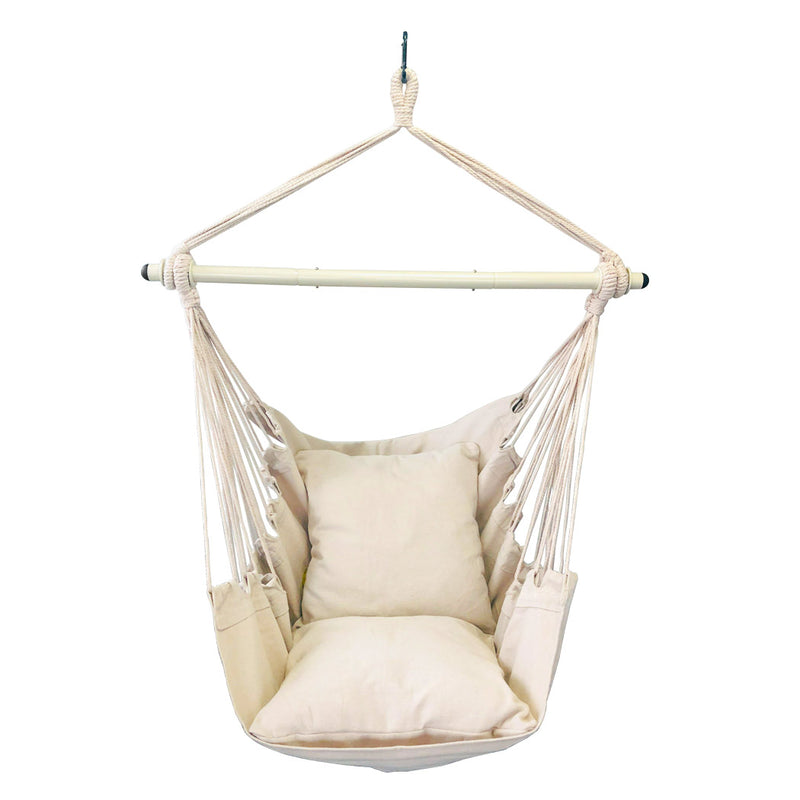 Load image into Gallery viewer, Hanging Hammock Chair with Cushions - Beige
